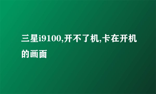 三星i9100,开不了机,卡在开机的画面