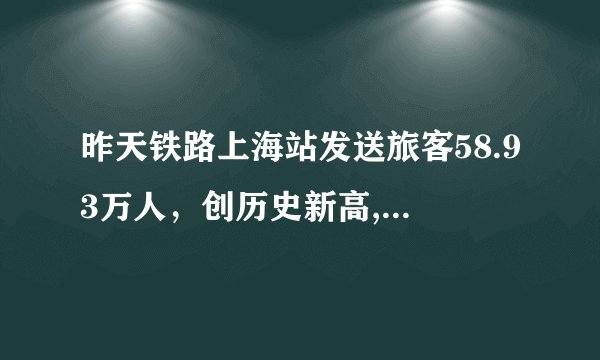 昨天铁路上海站发送旅客58.93万人，创历史新高, 你怎么看？