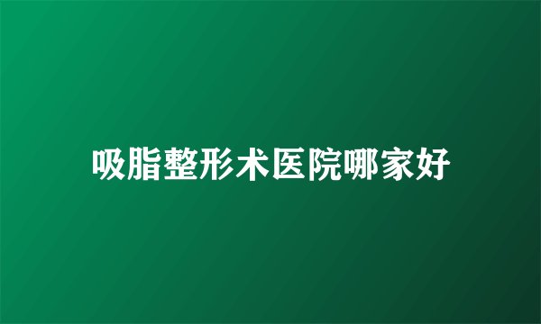 吸脂整形术医院哪家好