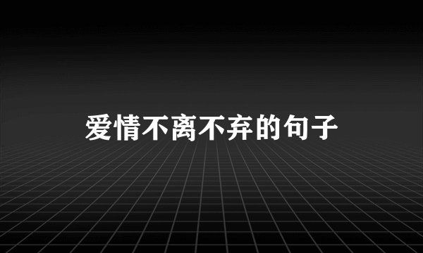 爱情不离不弃的句子