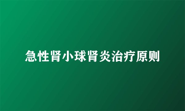 急性肾小球肾炎治疗原则