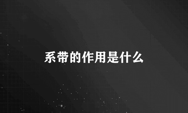 系带的作用是什么