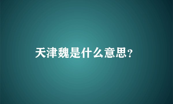 天津魏是什么意思?