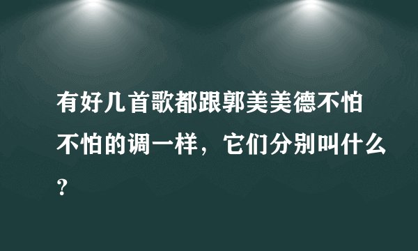 有好几首歌都跟郭美美德不怕不怕的调一样，它们分别叫什么？