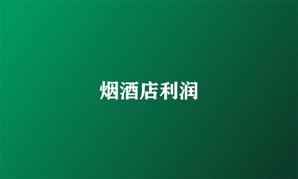 烟酒店利润
