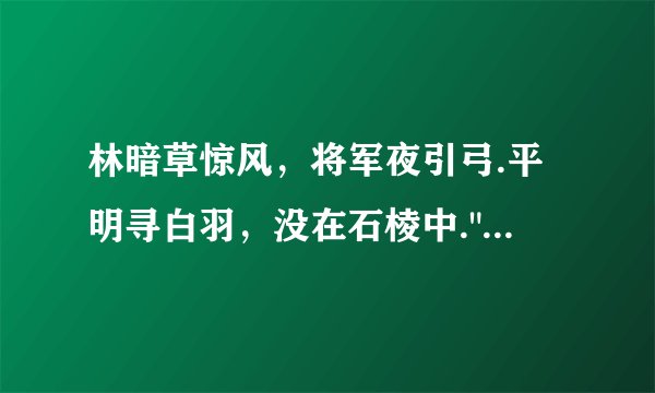 林暗草惊风,将军夜引弓.平明寻白羽,没在石棱中.