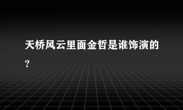 天桥风云里面金哲是谁饰演的？