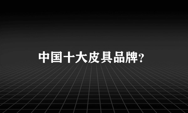 中国十大皮具品牌？