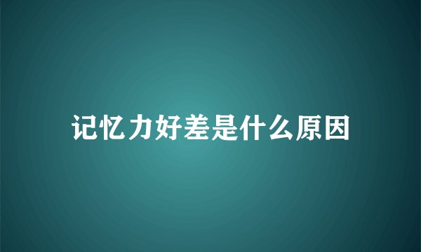 记忆力好差是什么原因