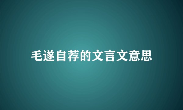 毛遂自荐的文言文意思