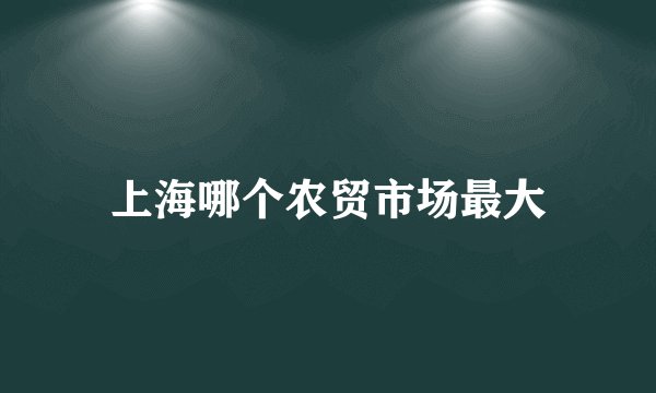 上海哪个农贸市场最大