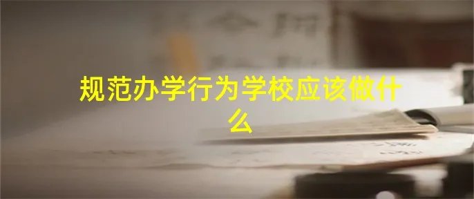规范办学行为学校应该做什么