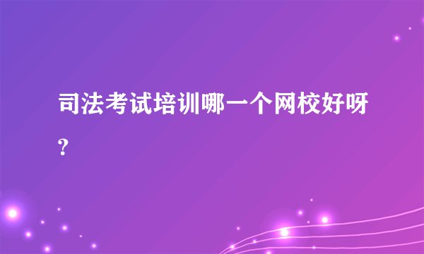 司法考试培训哪一个网校好呀？