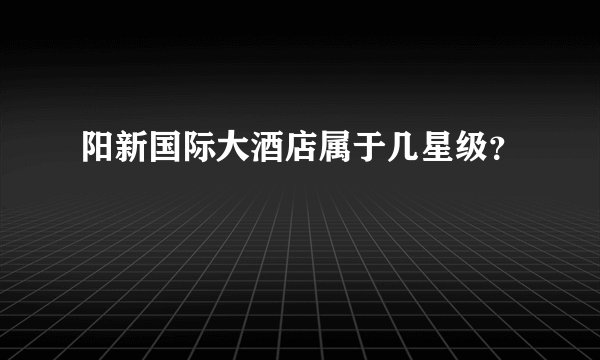 阳新国际大酒店属于几星级？