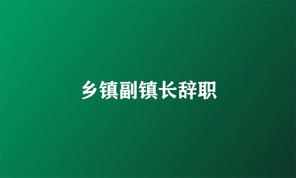 乡镇副镇长辞职