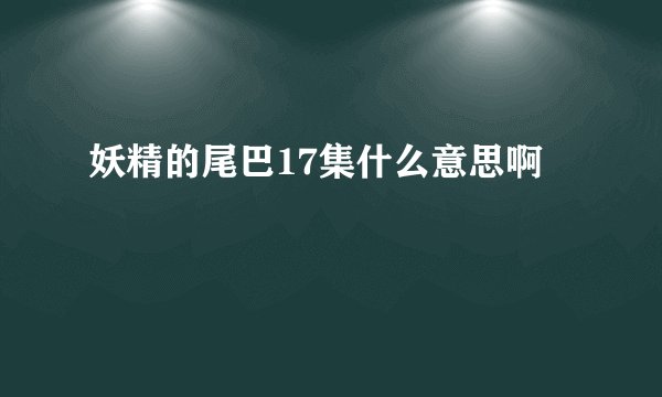 妖精的尾巴17集什么意思啊