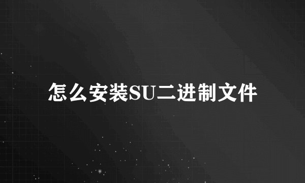怎么安装SU二进制文件