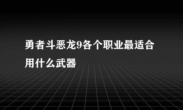 勇者斗恶龙9各个职业最适合用什么武器