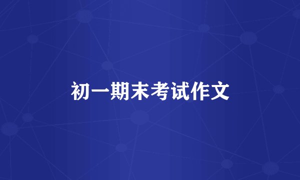 初一期末考试作文