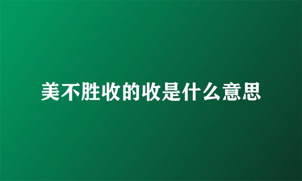 美不胜收的收是什么意思