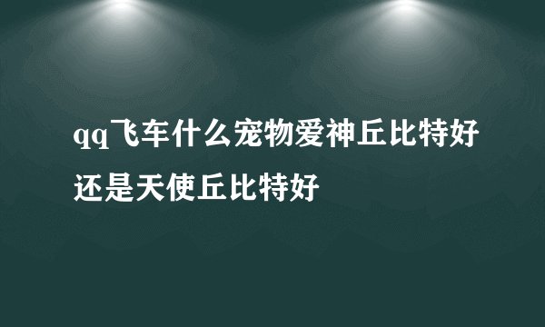 qq飞车什么宠物爱神丘比特好还是天使丘比特好