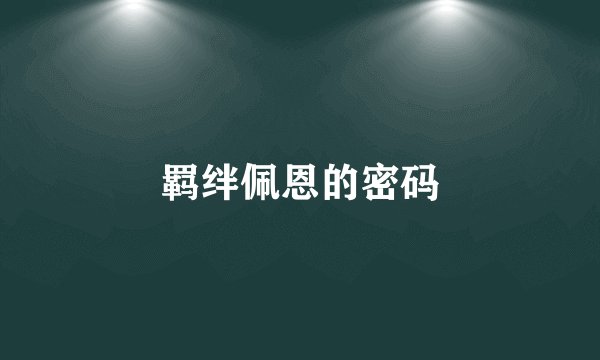 羁绊佩恩的密码