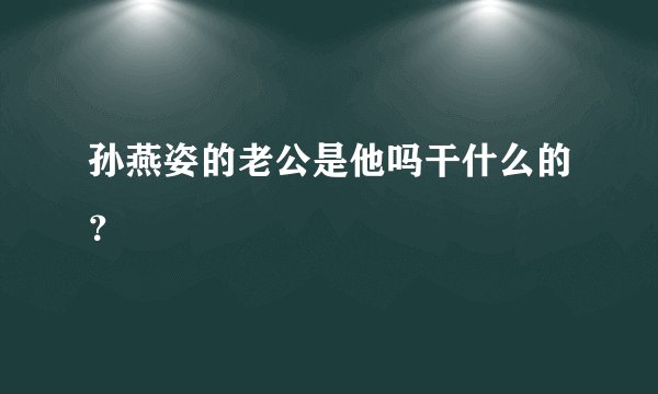 孙燕姿的老公是他吗干什么的？