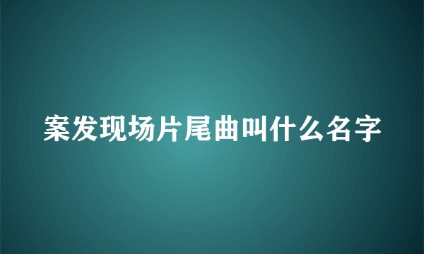 案发现场片尾曲叫什么名字
