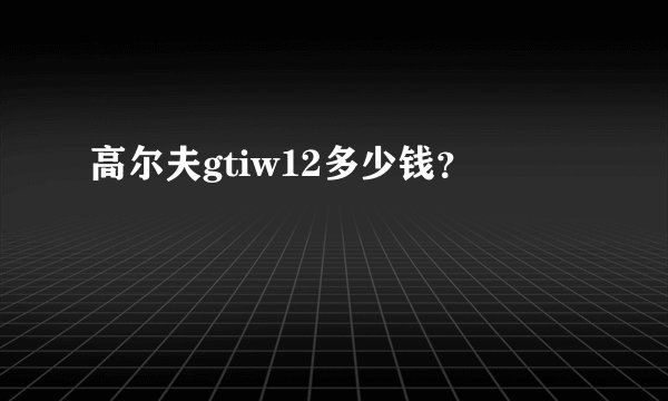 高尔夫gtiw12多少钱？
