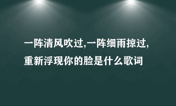 一阵清风吹过,一阵细雨掠过,重新浮现你的脸是什么歌词
