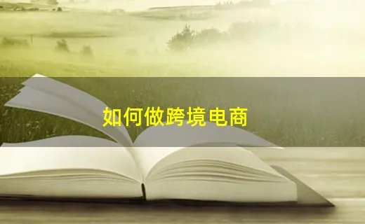 如何做跨境电商