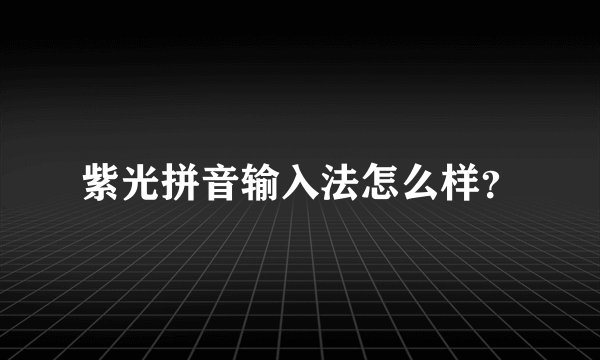 紫光拼音输入法怎么样?
