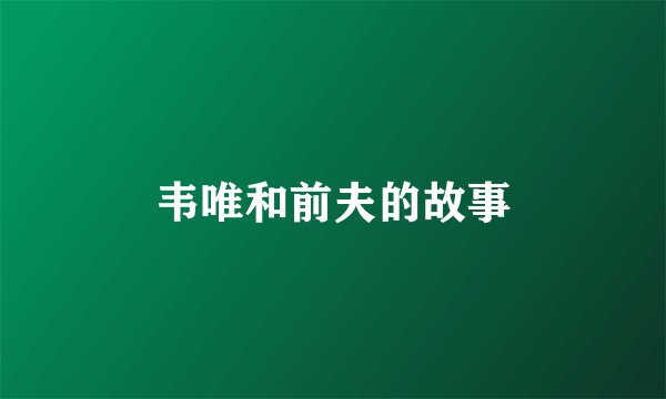 韦唯和前夫的故事
