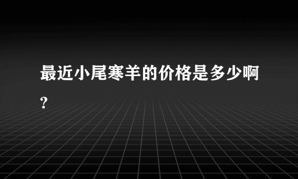 最近小尾寒羊的价格是多少啊?