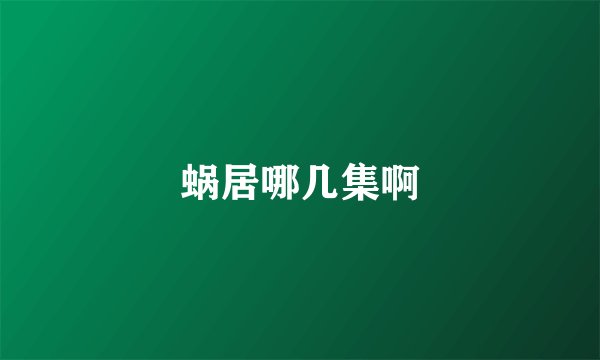 蜗居哪几集啊