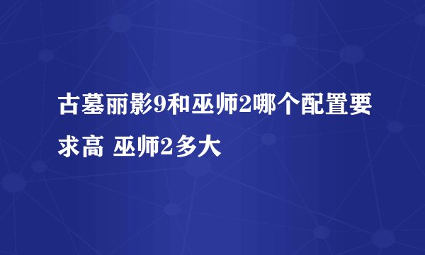 古墓丽影9和巫师2哪个配置要求高 巫师2多大