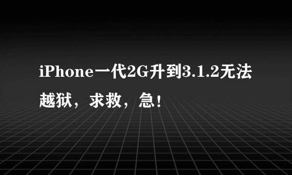 iPhone一代2G升到3.1.2无法越狱，求救，急！