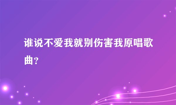 谁说不爱我就别伤害我原唱歌曲？