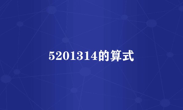 5201314的算式