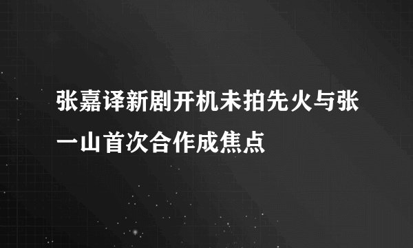 张嘉译新剧开机未拍先火与张一山首次合作成焦点