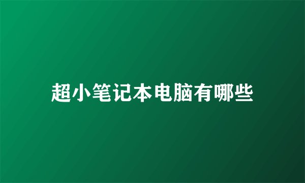 超小笔记本电脑有哪些