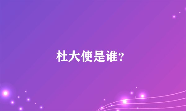 杜大使是谁？
