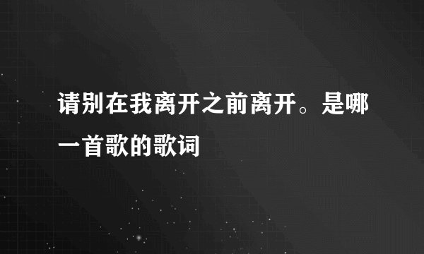 请别在我离开之前离开。是哪一首歌的歌词
