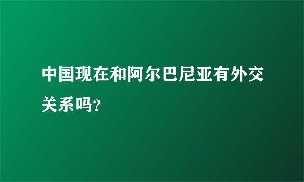 中国现在和阿尔巴尼亚有外交关系吗？