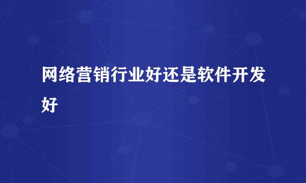 网络营销行业好还是软件开发好
