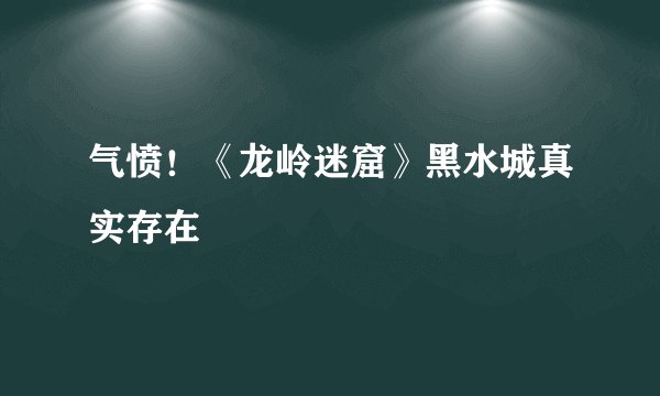气愤！《龙岭迷窟》黑水城真实存在