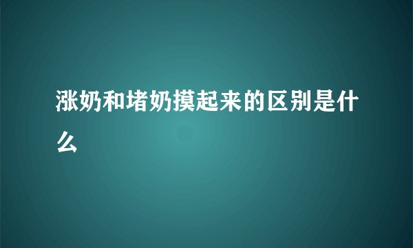 涨奶和堵奶摸起来的区别是什么