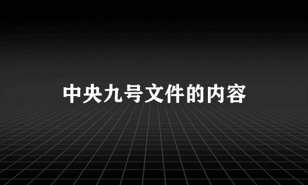 中央九号文件的内容