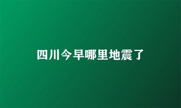 四川今早哪里地震了