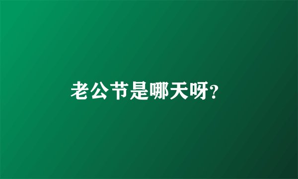 老公节是哪天呀？